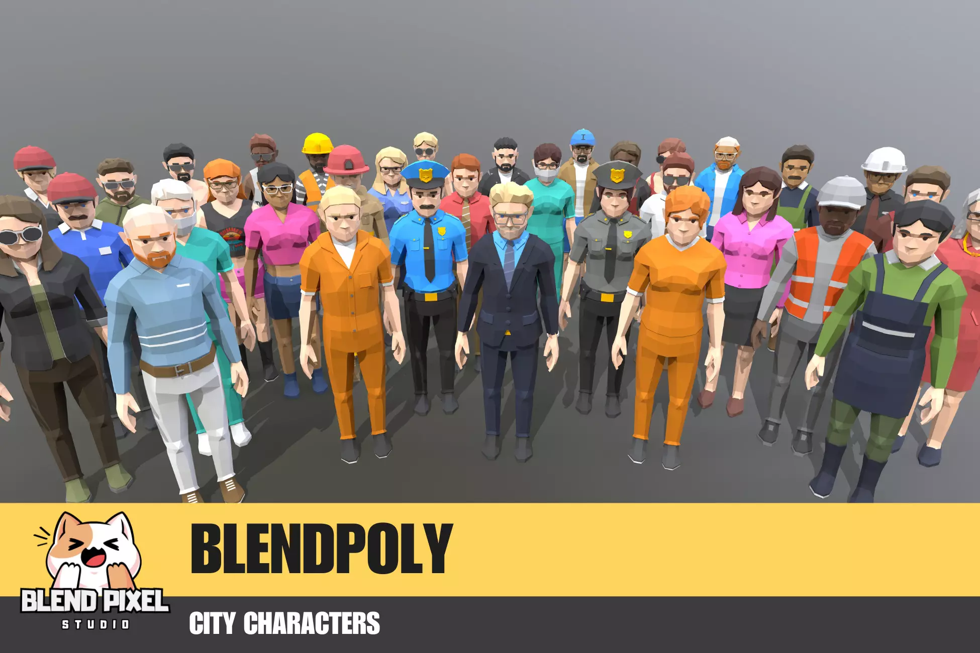 BlendPoly City Characters - Low Poly Assets